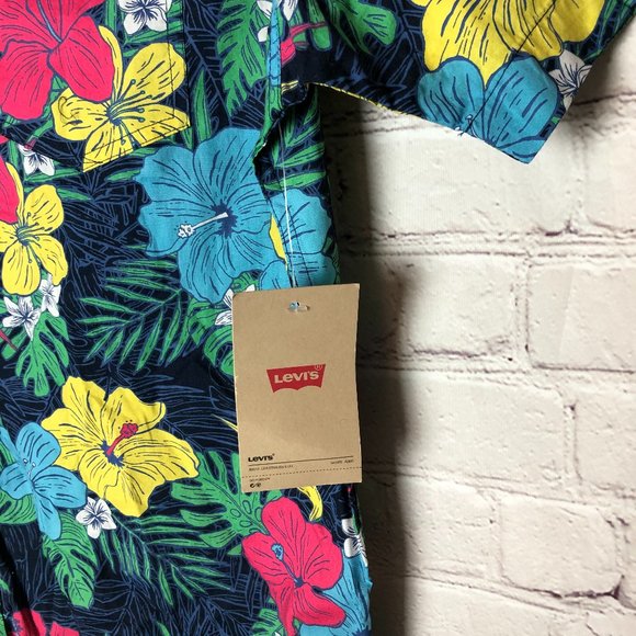 Levi's Mens Hawaiian Short Sleeve Shirt Sz. L - Picture 3 of 8